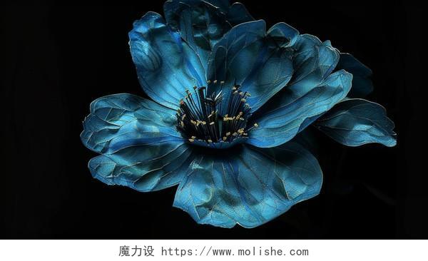 蓝色花朵点翠AI